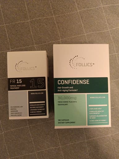 [FOLLICS]FR15ローション60ml1本＋コンフィデンス30000mg180錠1本 レビュー投稿画像 サムネイル
