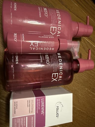 フォリックス ルグゼバイブ(90錠1本)＋ドクターゼロ リデニカルEX ヘア&スカルプシャンプー(400mL1本)/コンディショナー(400mL1本)/エッセンス(60mL1箱)・女性用 【1セット】 レビュー投稿画像 サムネイル