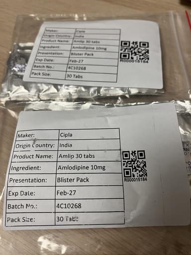 [ノルバスクジェネリック]アムリップ10mg 【1シート10錠】 レビュー投稿画像 サムネイル