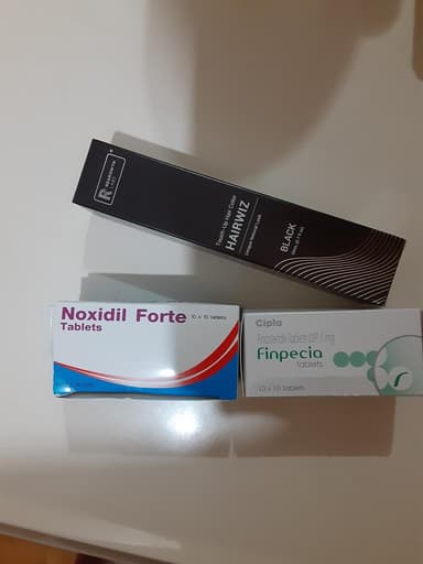 フィンペシア1mg(100錠1箱)＋ノキシジル10mg(100錠1箱)＋リグロースラボ ヘアウィズ タッチアップヘアカラー・ブラック(20ml1本) 【1セット】 レビュー投稿画像 サムネイル