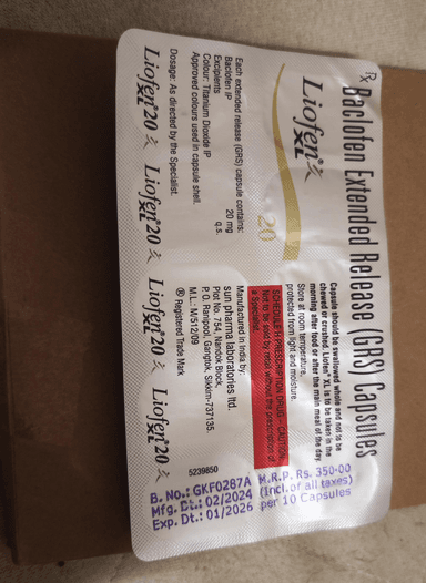 [リオレサールジェネリック]リオフェンXL20mg 【1箱50カプセル】 レビュー投稿画像 サムネイル