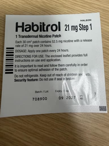 ハビトロールパッチ21mg 【1箱28枚】 レビュー投稿画像 サムネイル