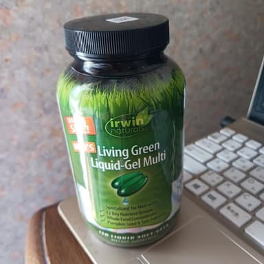 [irwin naturals]リビンググリーンリキッドジェルマルチ(男性用) 【1本120リキッドソフトジェル】 レビュー投稿画像 サムネイル