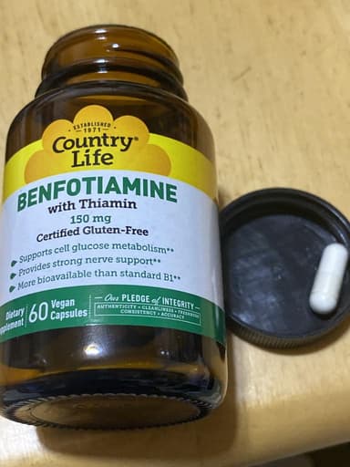 [CountryLife]ベンフォチアミンwithチアミン150mg 【1本60ベジカプセル】 レビュー投稿画像 サムネイル