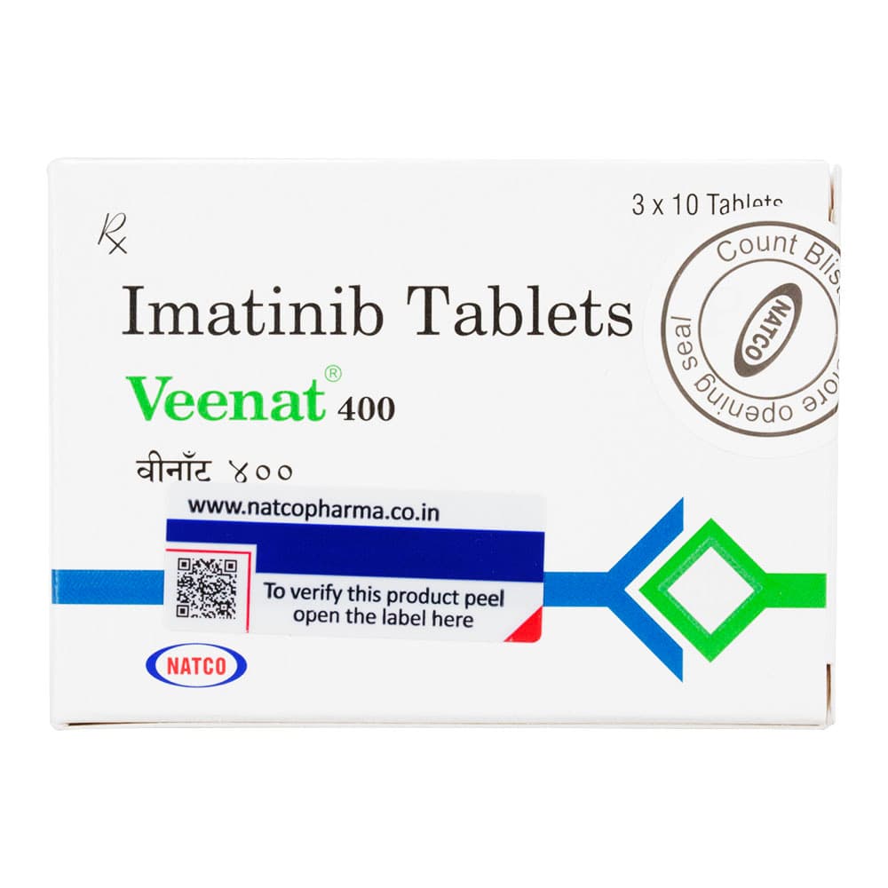 商品画像: [グリベックジェネリック]ビーナット(Veenat)400mg 【1箱30錠】