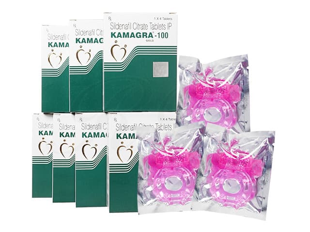 カマグラゴールド100mg(4錠7箱)＋バイブレーションリング(3個)