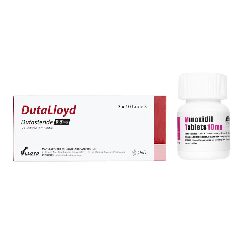 【新パッケージへ移行】デュタロイド0.5mg30錠1箱＋ミノキシジルタブレット10mg100錠1本 【1セット】