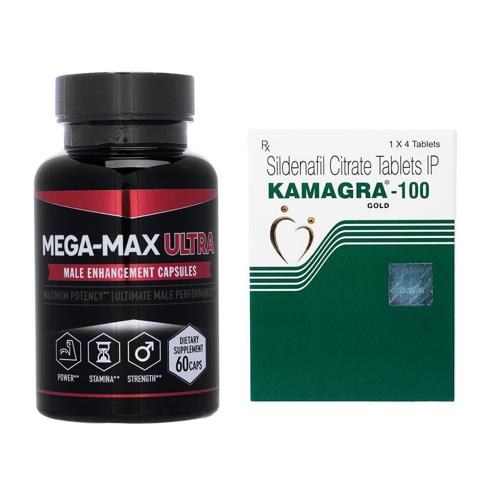 メガマックスウルトラ(60カプセル1本)+カマグラ100mg(4錠7箱) 【1セット】