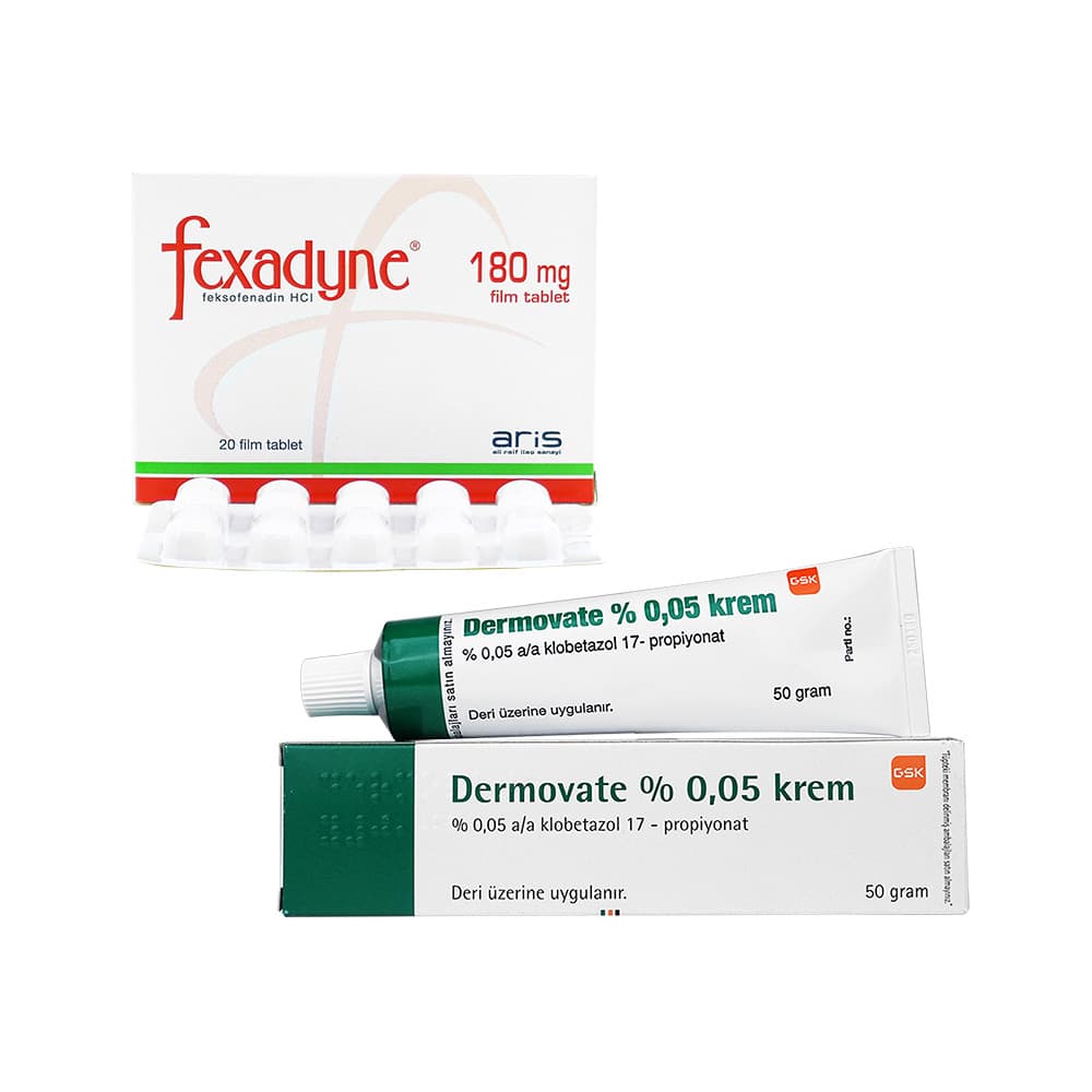 アレグラジェネリック180mg20錠3箱+デルモベート0.05%クリーム50g1本 【1セット】