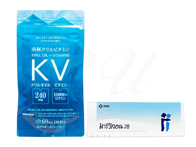 マーベロンED28錠6箱+南極クリルビタミン120粒1袋 1セット