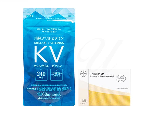 トリキュラーED28錠4シート1箱+南極クリルビタミン120粒1袋 1セット